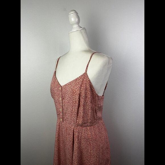 GAP Pink Peach White Floral Sundress Spaghetti Strap Sz 8 Fit n Flare - Picture 4 of 11